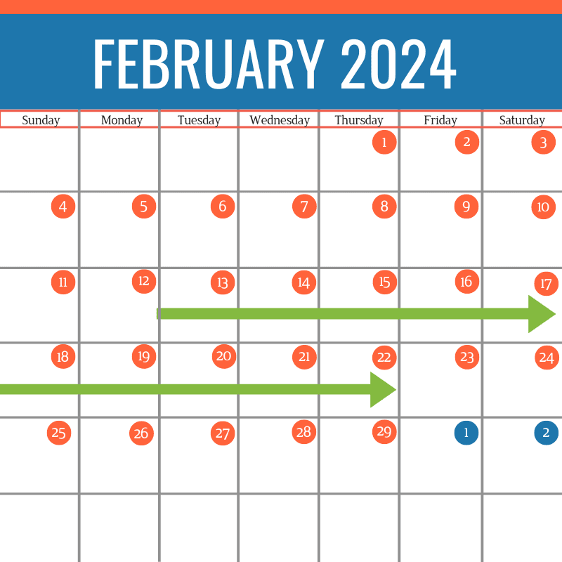 Square One February 2024 Calendar